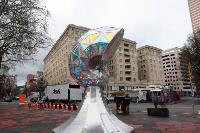 Nautiloid statue Portland Oregon