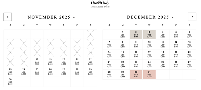 OneOnly Moonlight Basin Rates