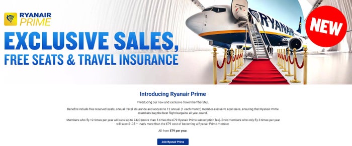 Ryanair Prime advertisement