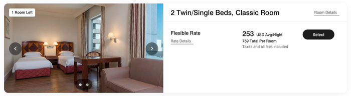 Sheraton Sao Paulo WTC Hotel 2 twin bed cash rate