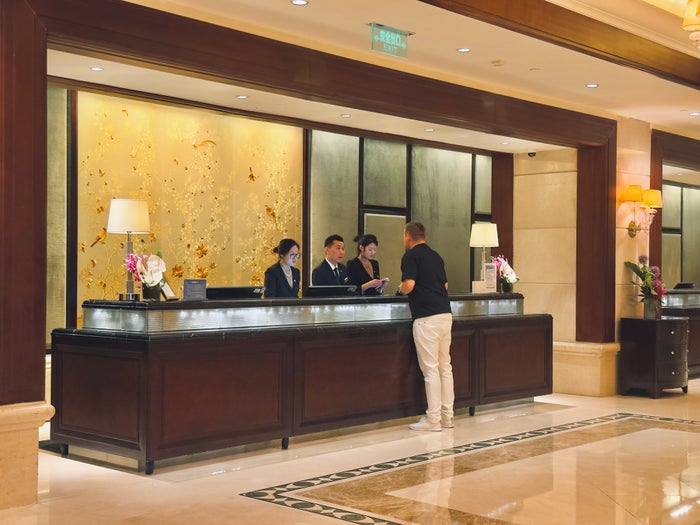 The St. Regis Beijing lobby check in desk The St. Regis Beijing lobby check in desk