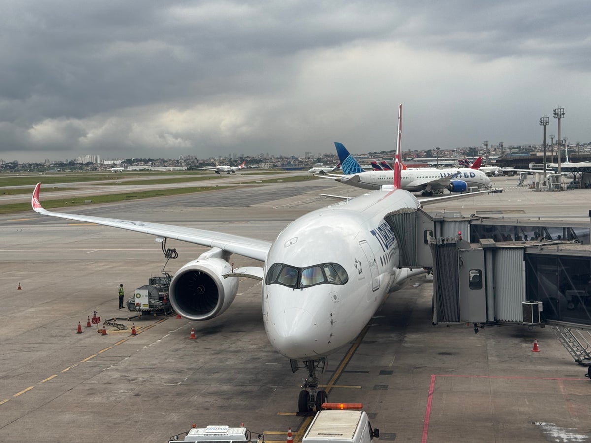 Turkish Airlines A350 at gate at GRU Sao Paulo