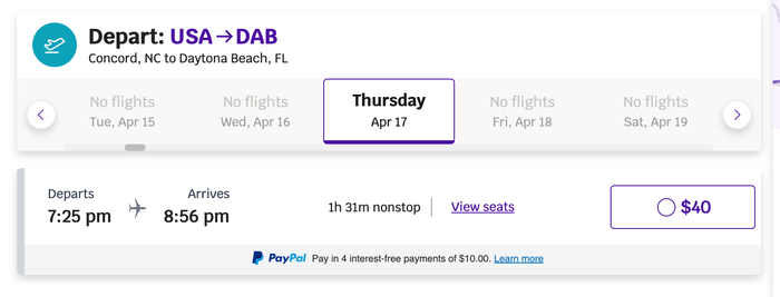 USA to DAB Avelo Airlines flights from USA to DAB