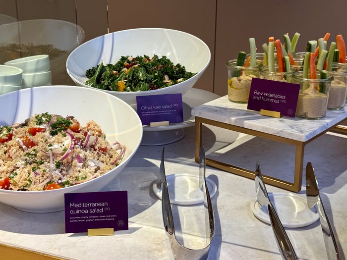 Virgin Atlantic Clubhouse LAX FnB deli salads and healthy snacks