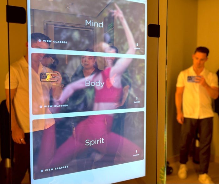 Virgin Atlantic Clubhouse LAX Zen Den exercise choices