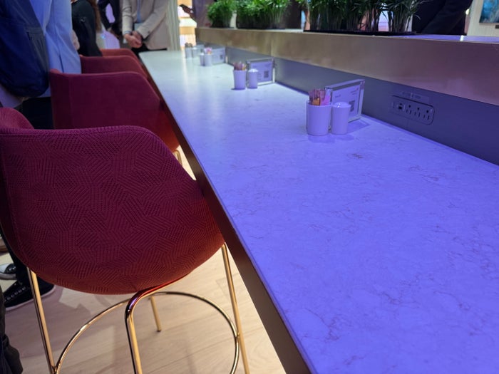 Virgin Atlantic Clubhouse LAX bar seating Virgin Atlantic Clubhouse LAX bar seating