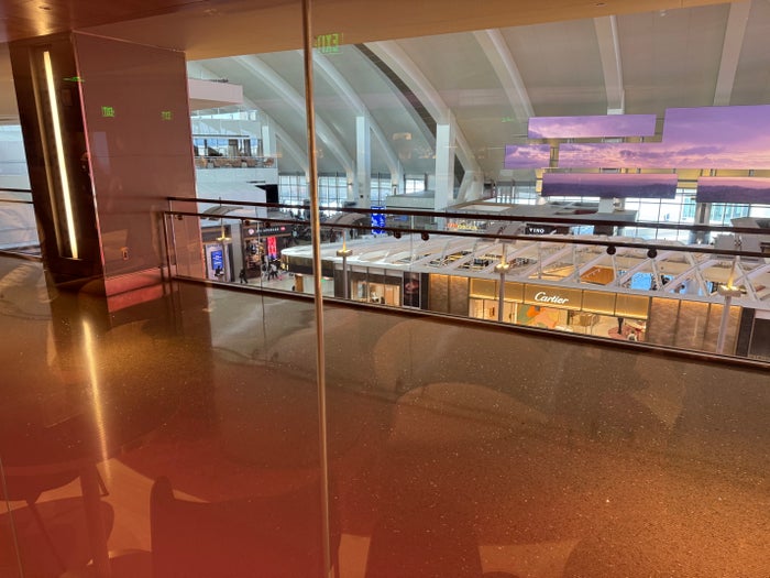 Virgin Atlantic Clubhouse LAX view to concourse Virgin Atlantic Clubhouse LAX view to concourse