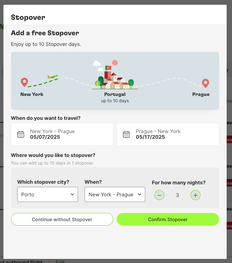 Adding Stopover TAP Air Portugal