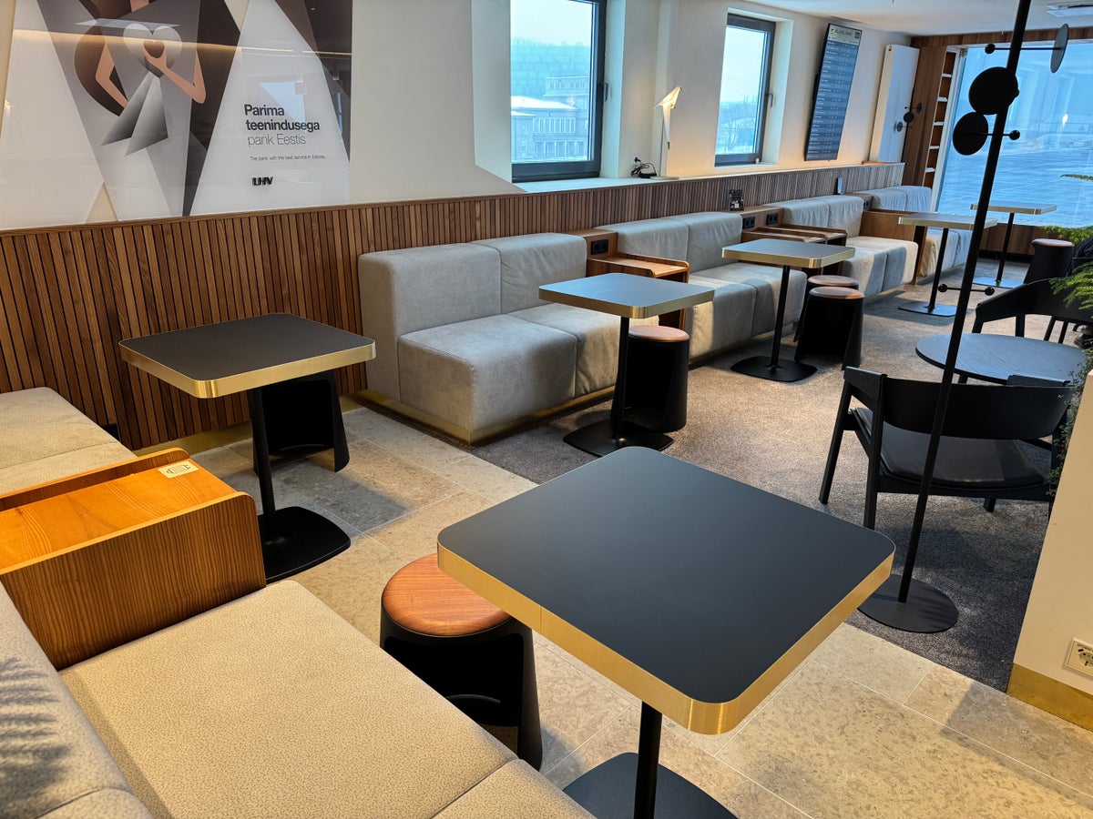 Airport Lounge by LHV TLL couches banquettes dining tables