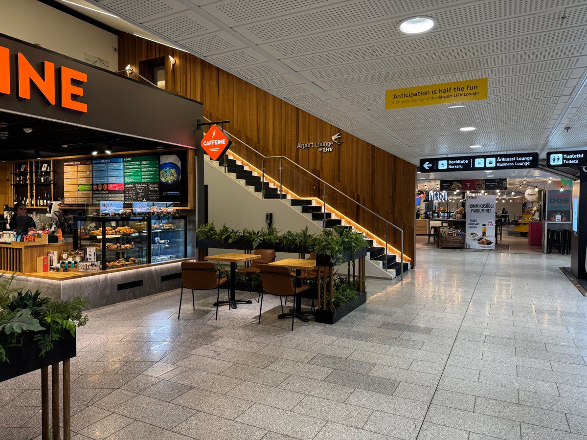Airport Lounge by LHV TLL entrance stairs