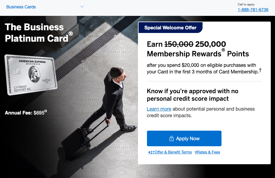 Amex Biz Platinum 250k April 14 2025