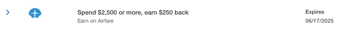 Amex Offer 500 back on flights