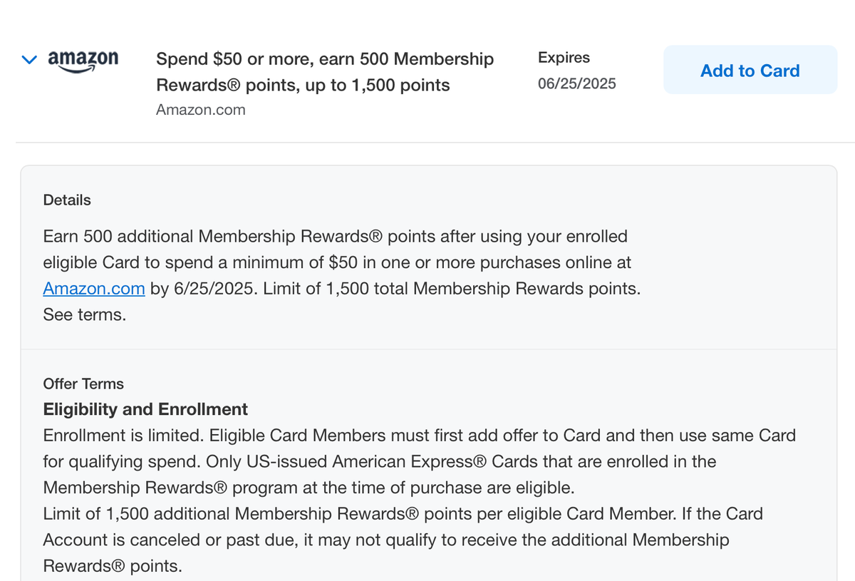 Amex Offer Amazon bonus points April 2025