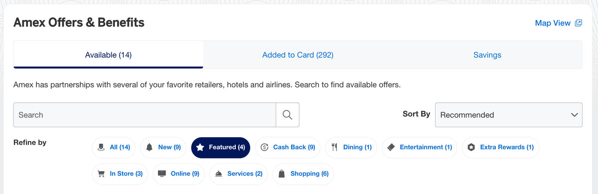 Amex Offers featured items
