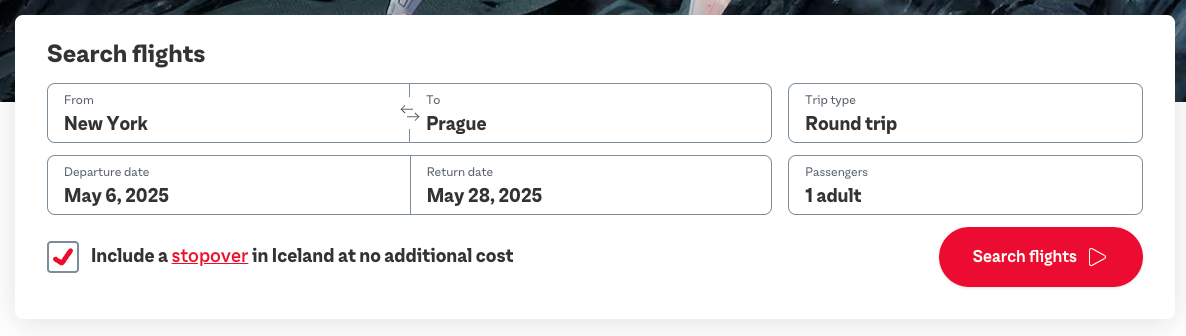 Booking Flight With Stopover on Play Airlines Website