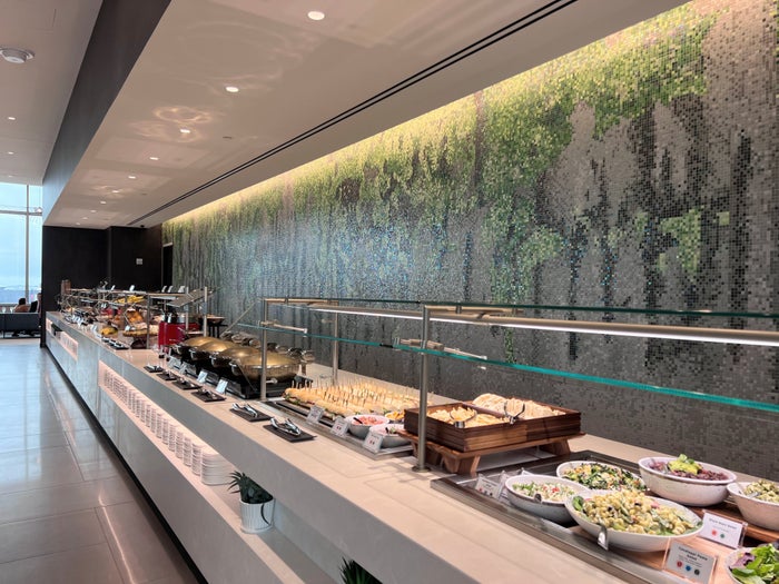 Buffet and tile mural at Atlanta Delta Sky Club Buffet and tile mural at Atlanta Delta Sky Club