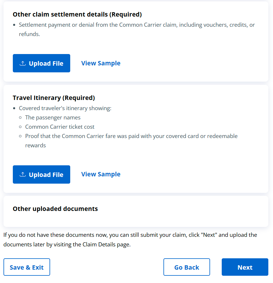 Chase claims dashboard file upload continued
