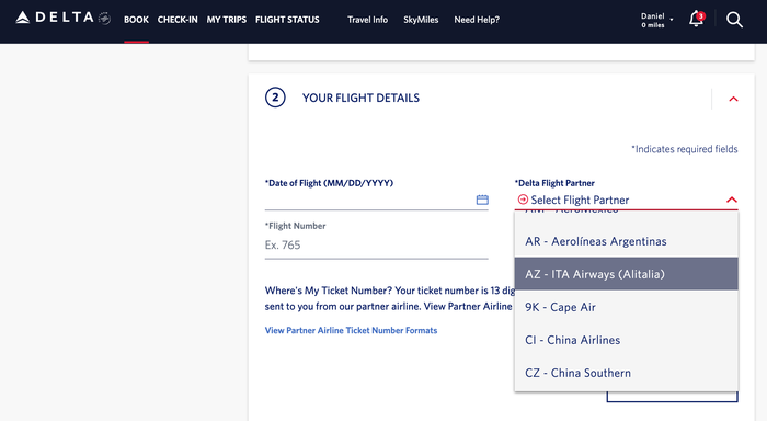 Claiming Delta Sky Miltes for ITA filghts Claiming Delta Sky Miltes for ITA filghts