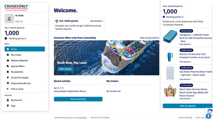 CruisesOnly loyalty program CruisesOnly Rewards