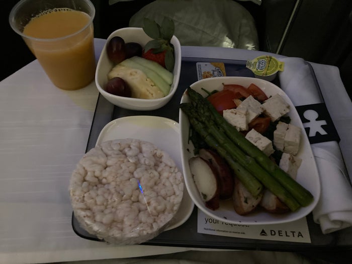 Delta One Suites A330 900neo vegan breakfast
