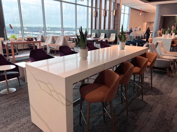 Delta Sky Club Atlanta high top work table Delta Sky Club Atlanta high top work table