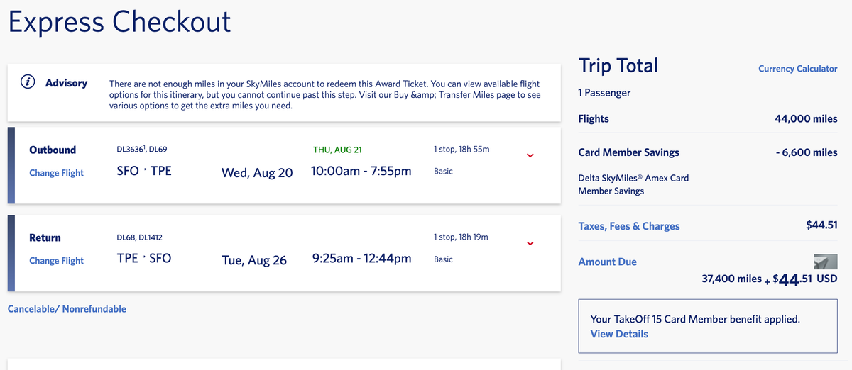 Delta award sale SFO TPE April 2025