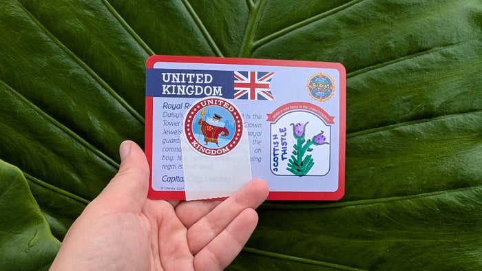 EPCOT Kidcot United Kingdom card EPCOT Kidcot United Kingdom card