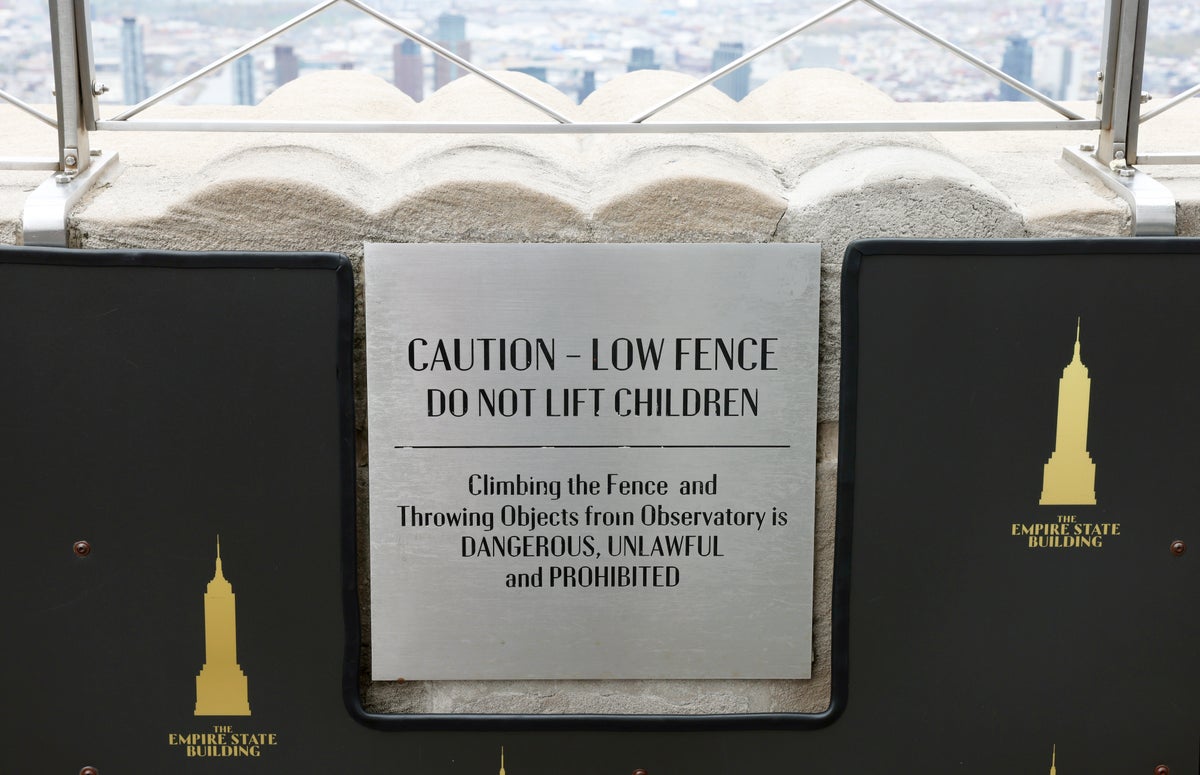 Empire State Building 86th floor safety sign