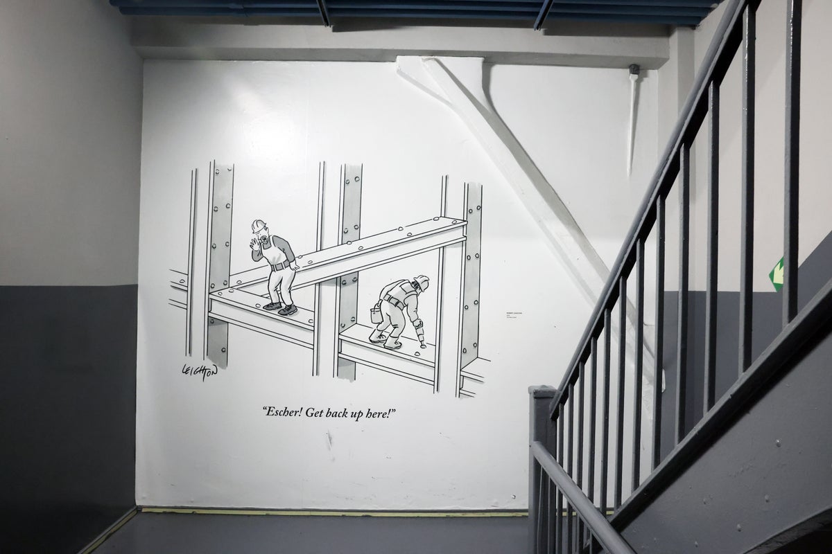 Empire State Building stairway cartoon
