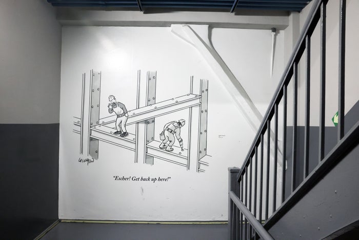 Empire State Building stairway cartoon