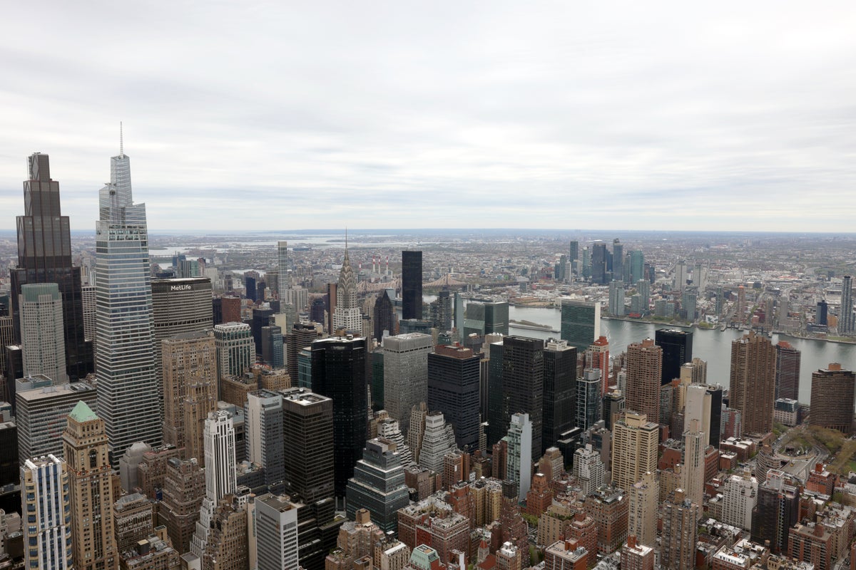 Empire State Building to Chrysler Building northeast view 86th floor NYC