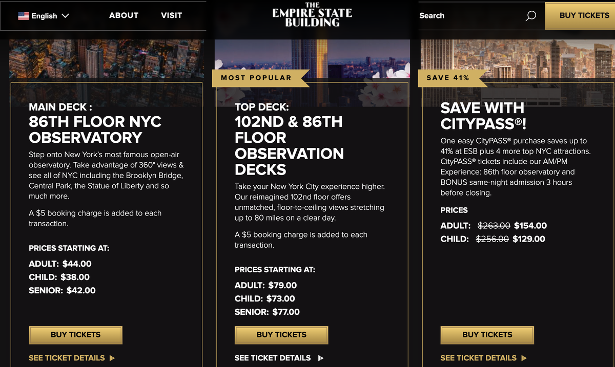 Empire State Building tour options