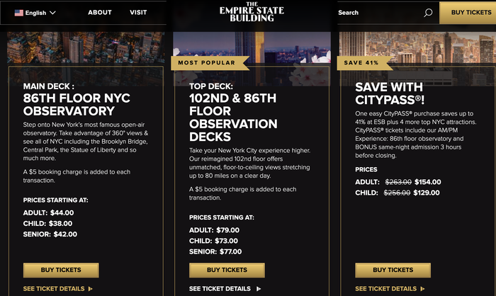 Empire State Building tour options