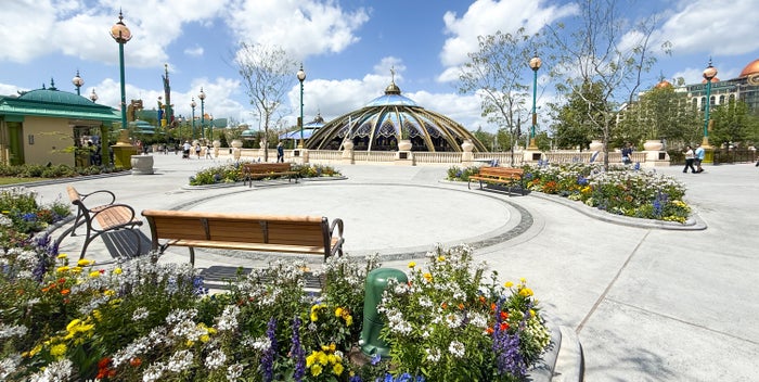 Epic Universe carousel Epic Universe Celestial Park bench