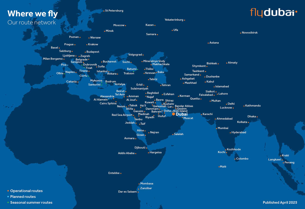 Flydubais routemap