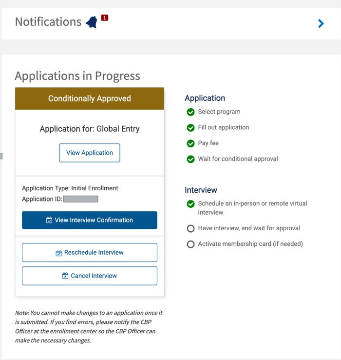 Global Entry kids conditional approval notification Global Entry kids conditional approval notification