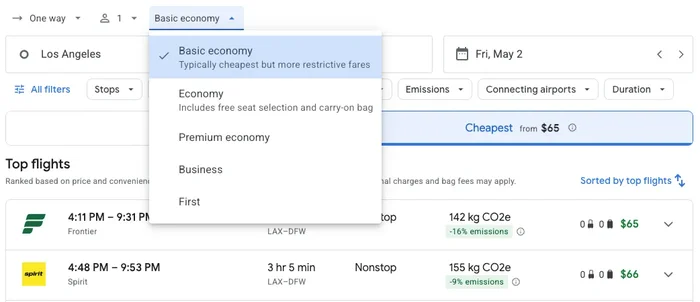 Google Flights Basic Economy Google Flights Basic Economy
