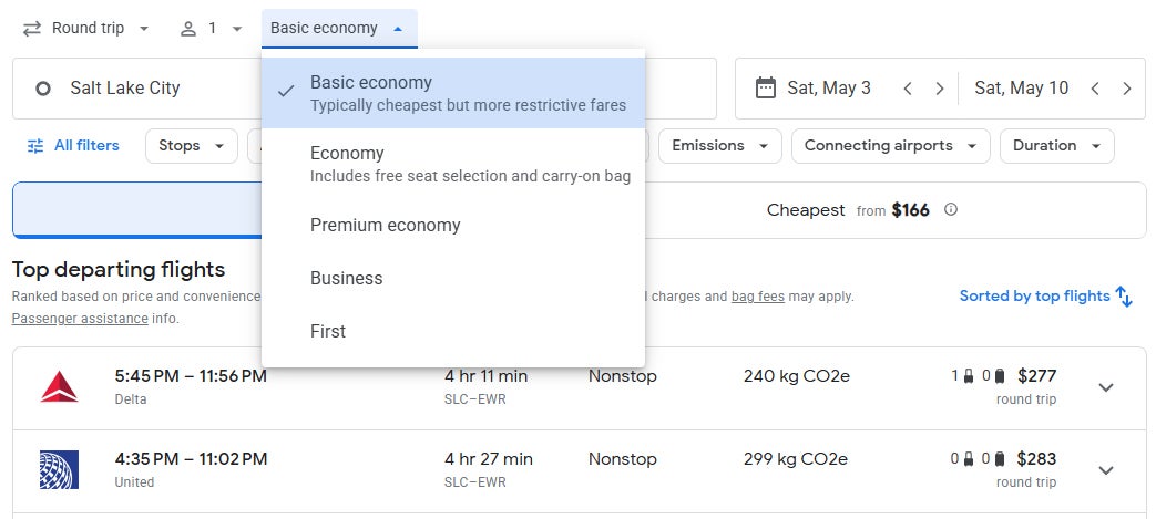 Google Flights No Basic Economy Filter Edge Windows