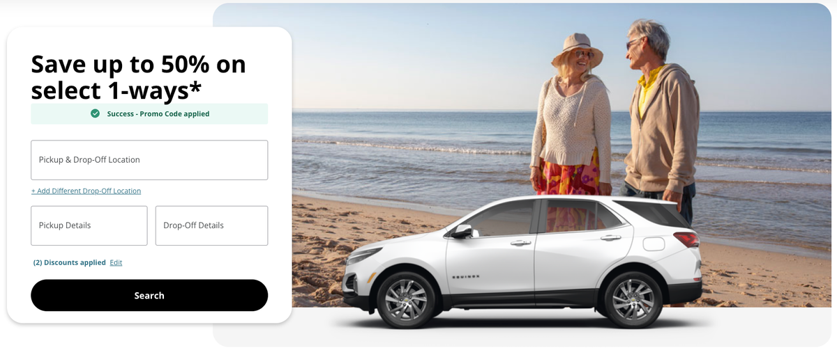 Hertz 50 off one way rentals April 2025