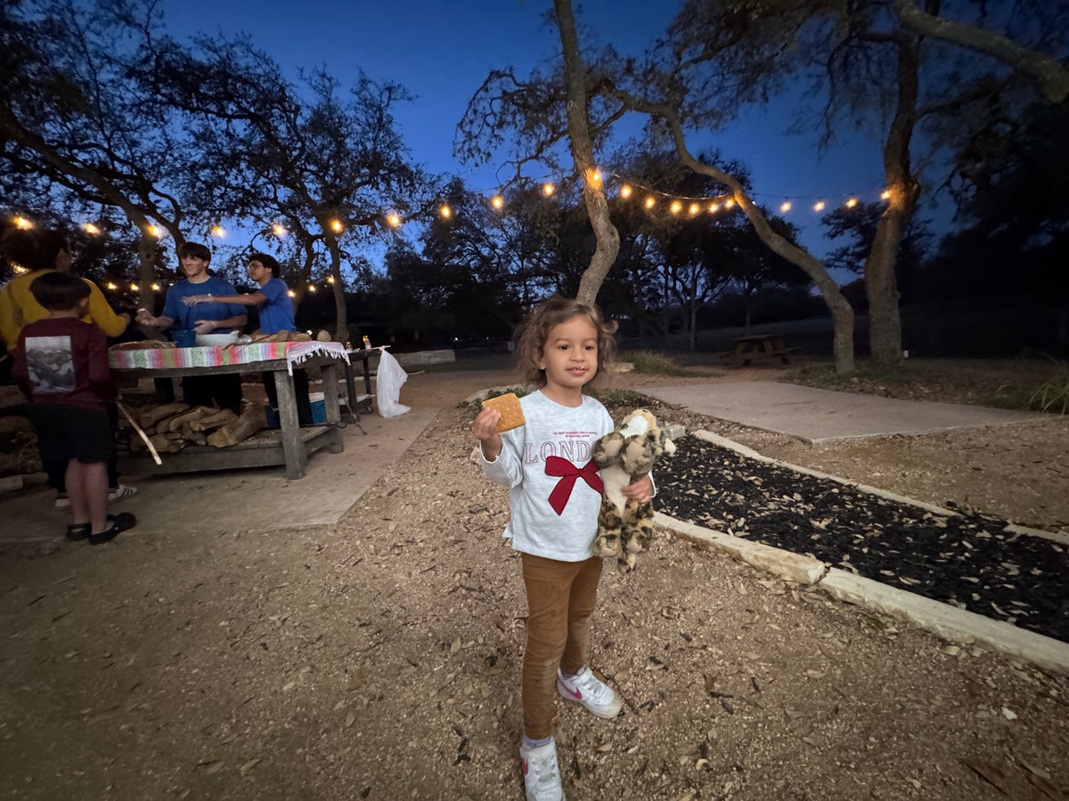 Hyatt Regency Hill Country baby eating smores