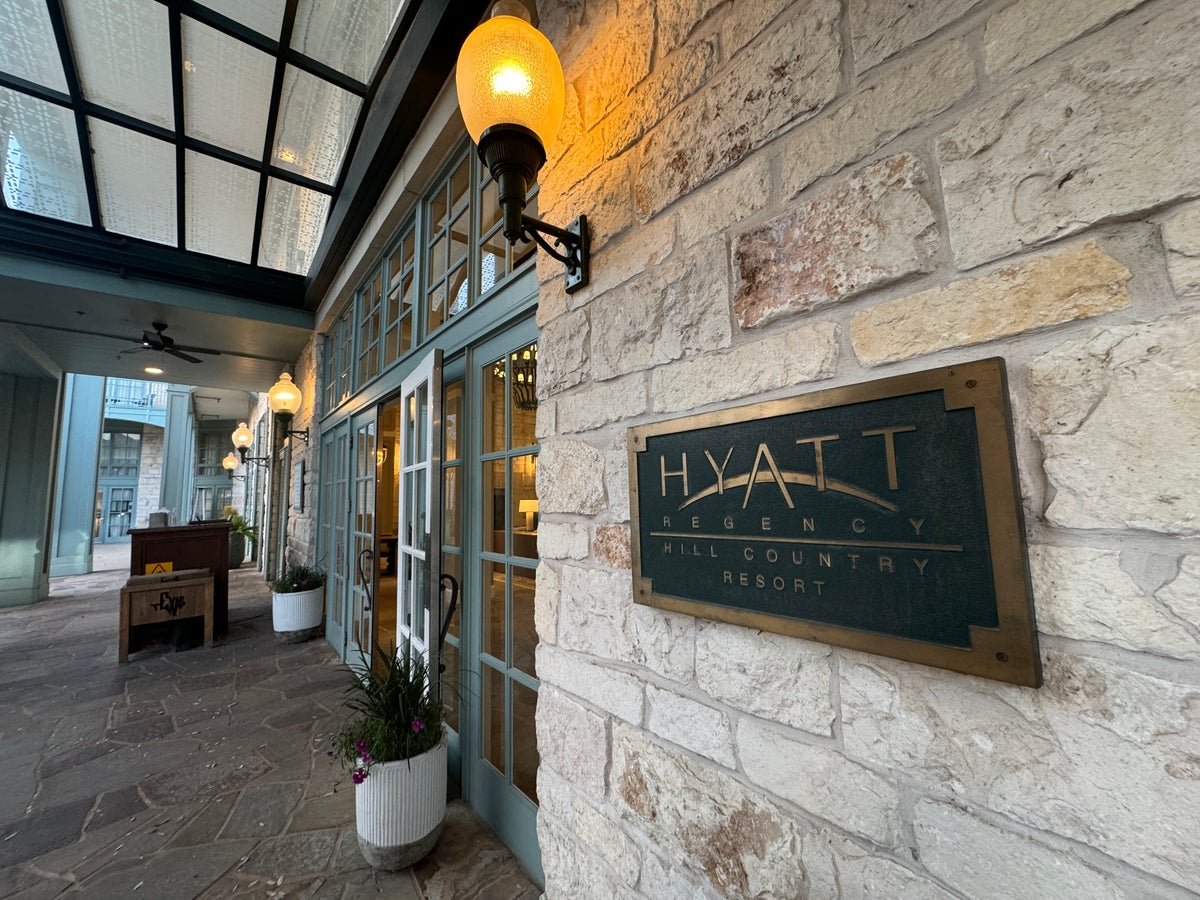 Hyatt Regency Hill Country front door sign
