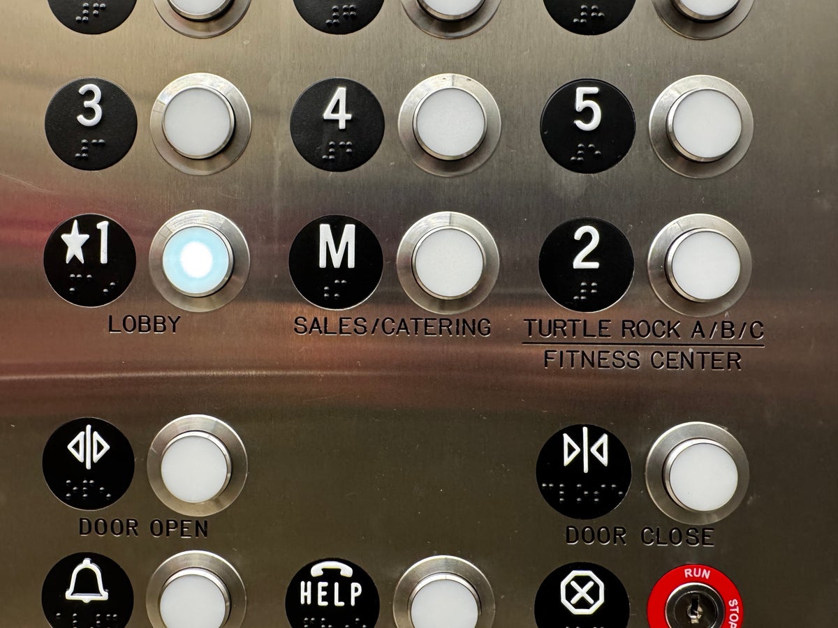Hyatt Regency Irvine elevator buttons