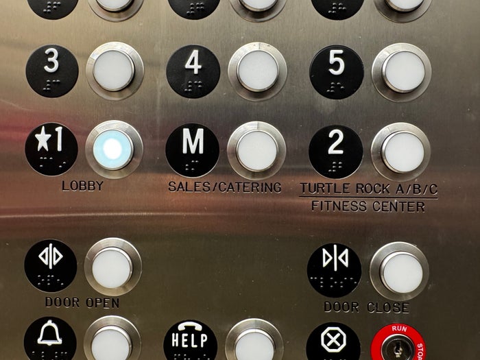 Hyatt Regency Irvine elevator buttons