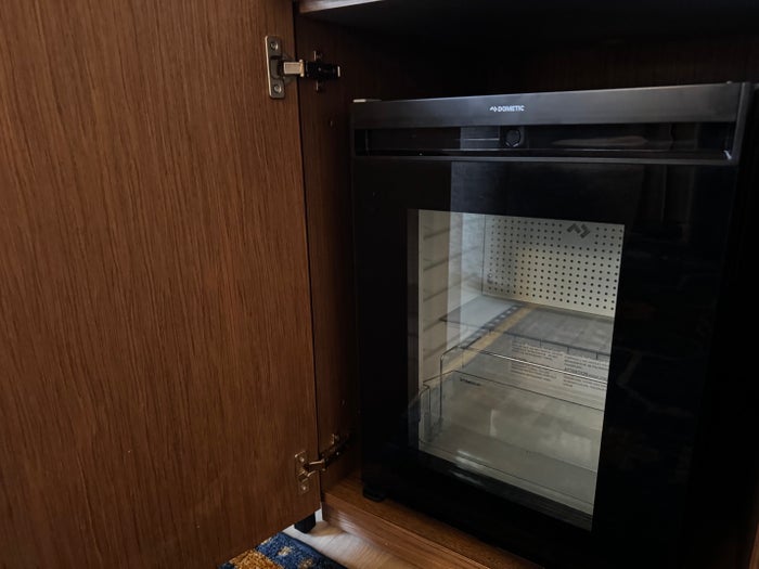 Hyatt Regency Irvine living room fridge