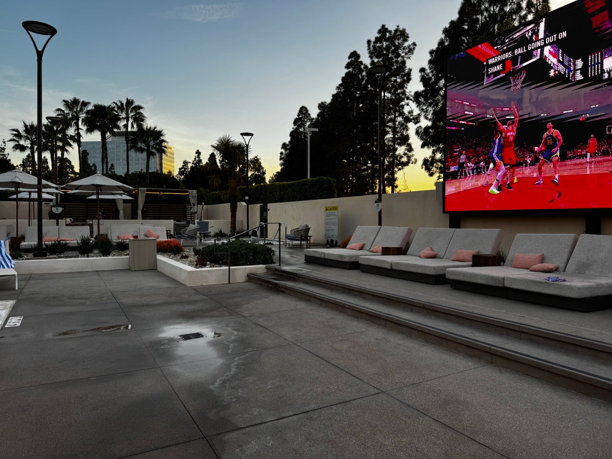 Hyatt Regency Irvine pool jumbo screen