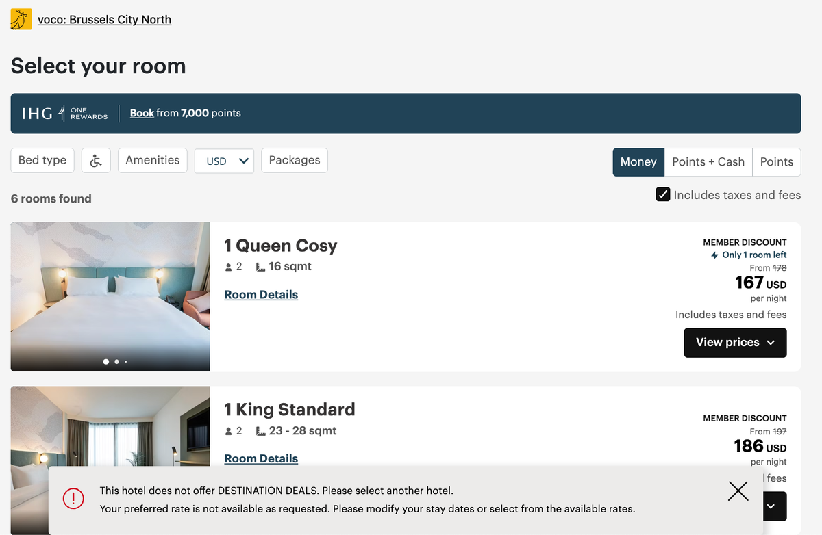 IHG last minute deals sale April 2025 voco Brussels north no offer
