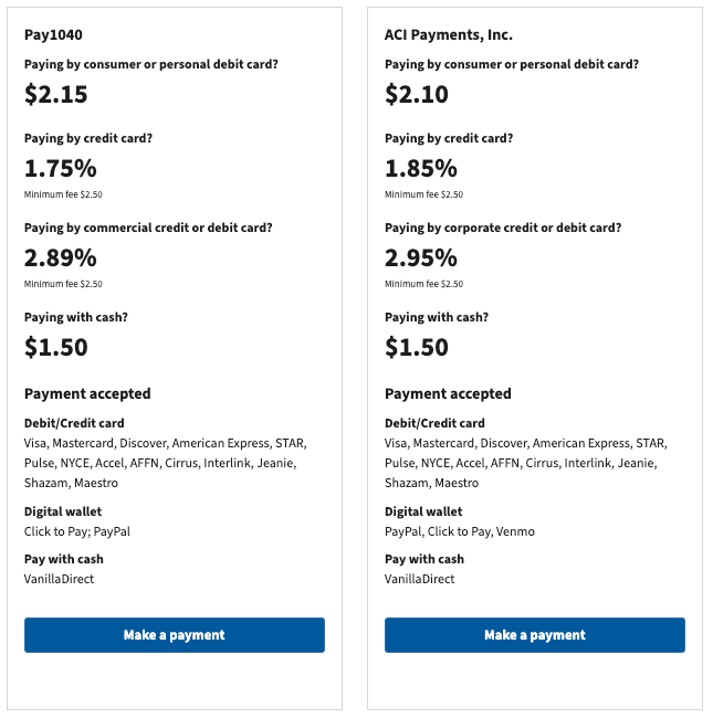 IRS Approved Credit Card Payment Processors