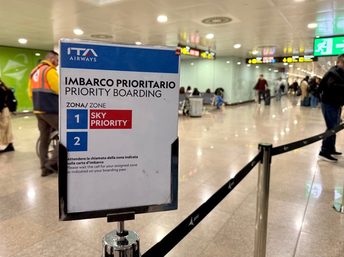 ITA Sky Priority boarding at Barcelona Airport 1 ITA Sky Priority boarding at Barcelona Airport 1