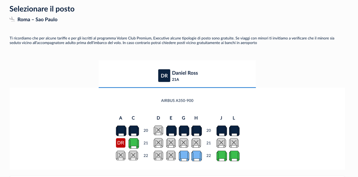 ITA seat selection
