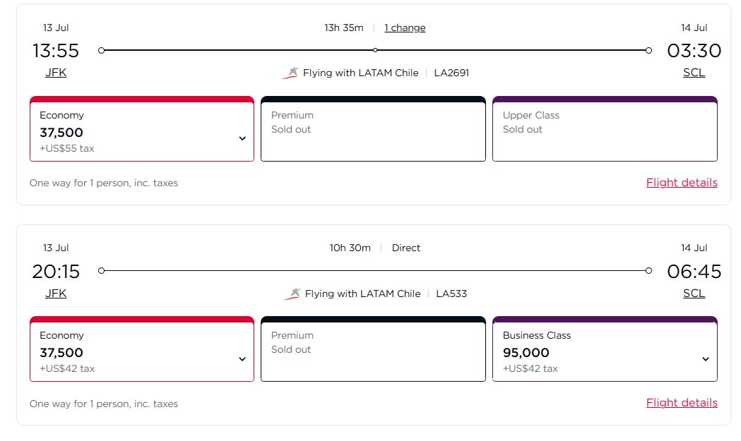 JFK SCL Virgin Latam award